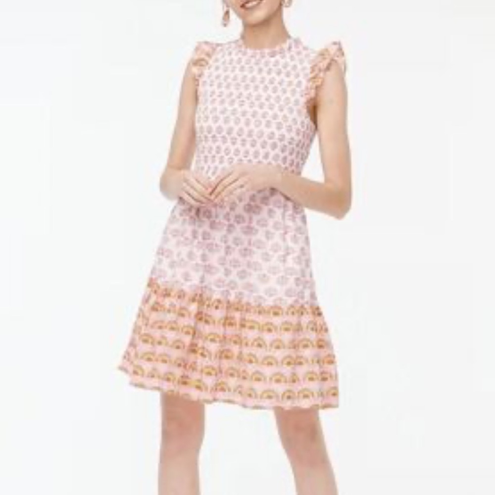 J. Crew Mini Dress with Ruffle Hem Size M - Picture 2 of 11